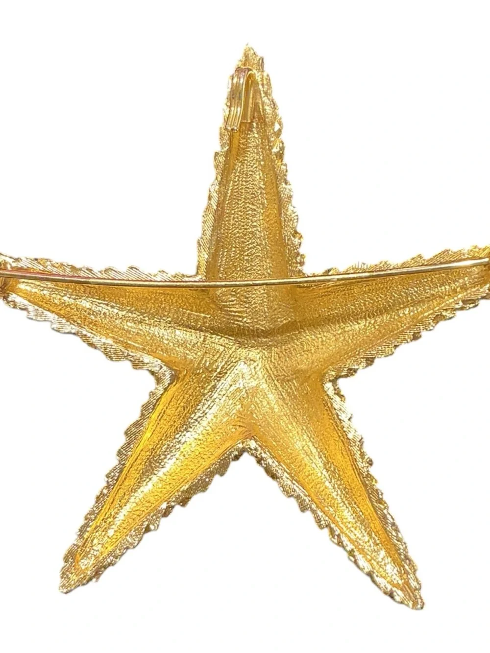 Vintage 80s Textured Starfish Brooch Pin